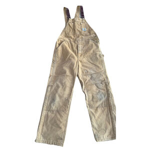 VTG Carhartt Bib Overalls Men's 38x32 Duck Quilted Liner Insulated R02 BRWN USA